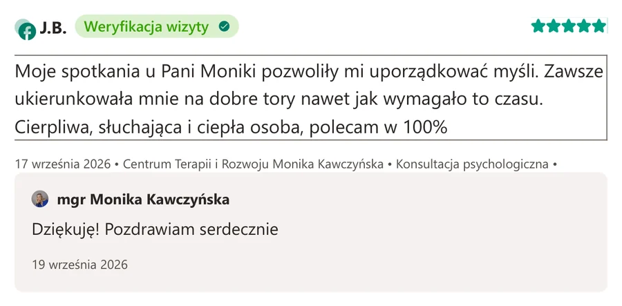 Opinia pacjenta z serwisu ZnanyLekarz.pl, 17 września 2026