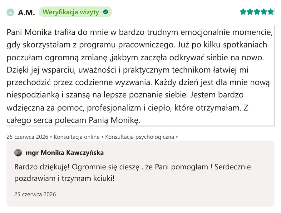 Opinia pacjenta z serwisu ZnanyLekarz.pl, 25 czerwca 2026