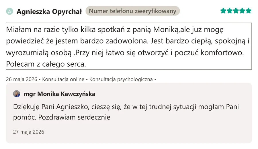 Opinia pacjenta z serwisu ZnanyLekarz.pl, 26 maja 2026