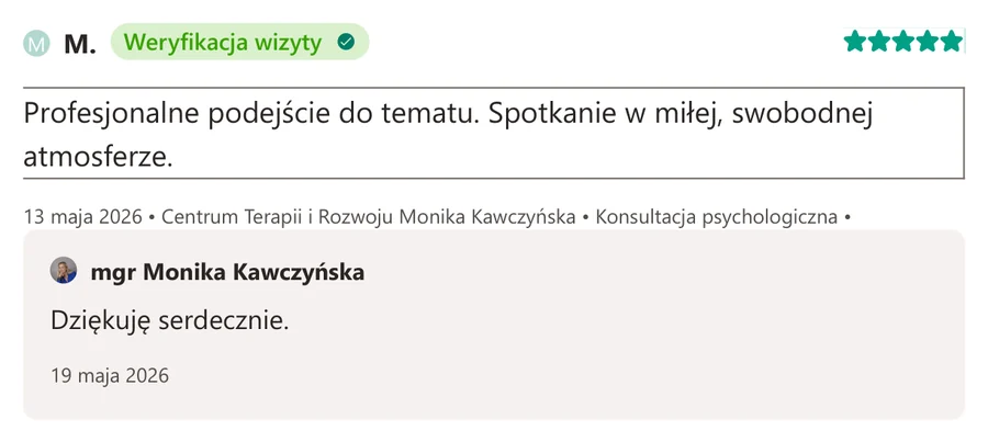 Opinia pacjenta z serwisu ZnanyLekarz.pl, 13 maja 2026