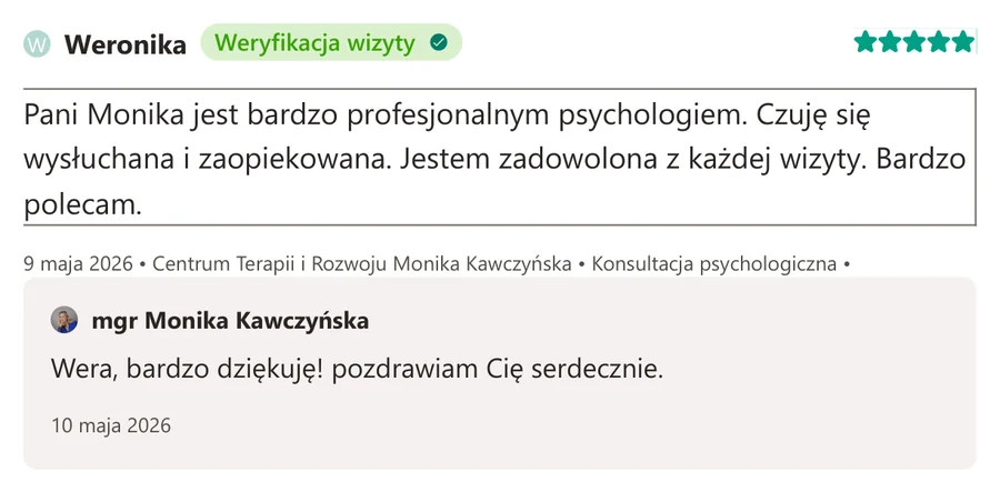 Opinia pacjenta z serwisu ZnanyLekarz.pl, 9 maja 2026