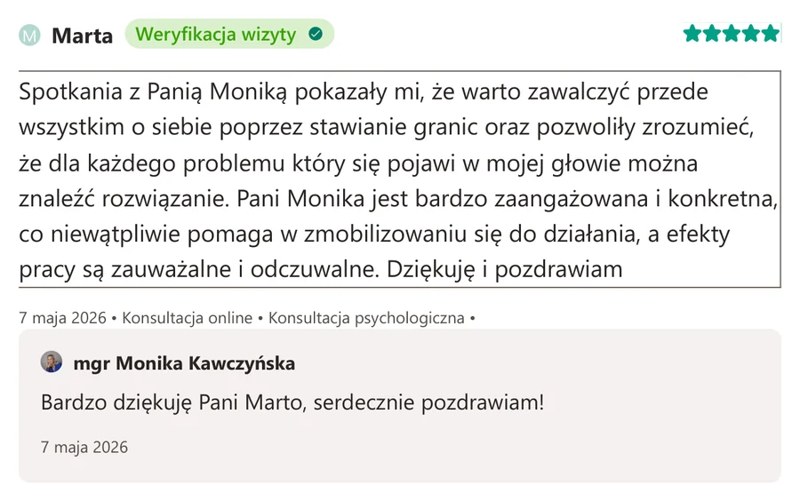 Opinia pacjenta z serwisu ZnanyLekarz.pl, 7 maja 2026