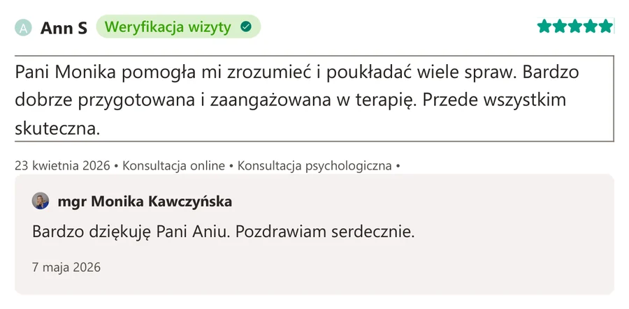 Opinia pacjenta z serwisu ZnanyLekarz.pl, 23 kwietnia 2026