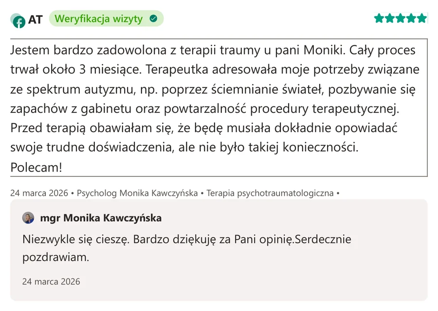 Opinia pacjenta z serwisu ZnanyLekarz.pl, 24 marca 2026