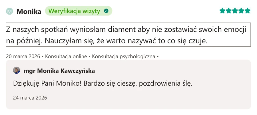 Opinia pacjenta z serwisu ZnanyLekarz.pl, 20 marca 2026