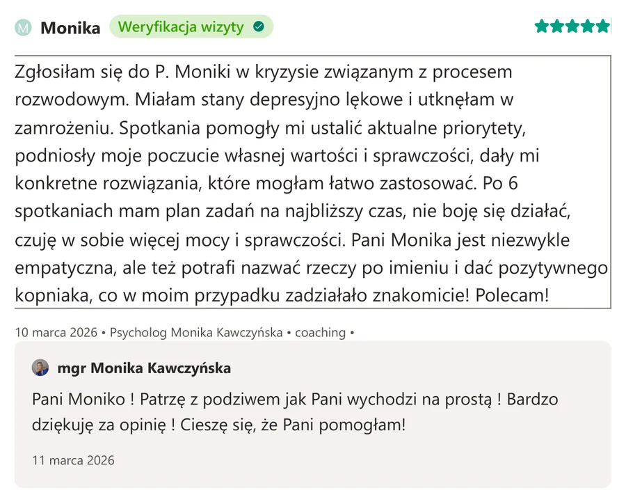 Opinia pacjenta z serwisu ZnanyLekarz.pl, 10 marca 2026