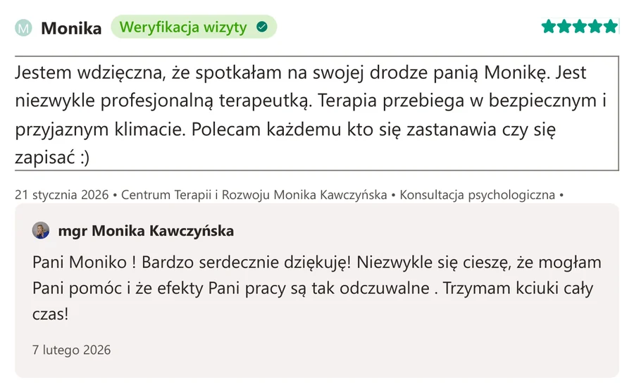 Opinia pacjenta z serwisu ZnanyLekarz.pl, 21 stycznia 2026