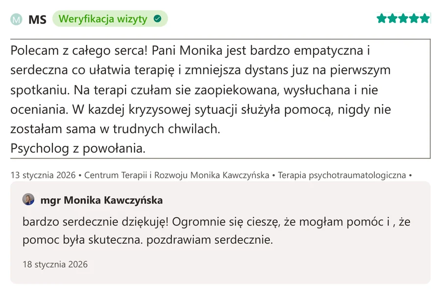 Opinia pacjenta z serwisu ZnanyLekarz.pl, 13 stycznia 2026