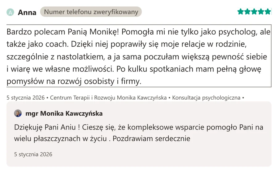 Opinia pacjenta z serwisu ZnanyLekarz.pl, 5 stycznia 2026