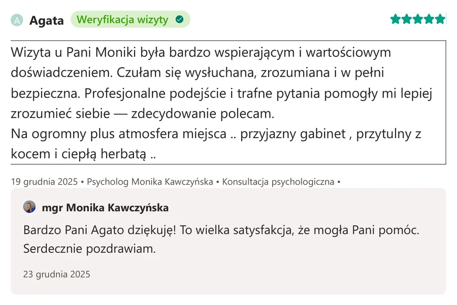 Opinia pacjenta z serwisu ZnanyLekarz.pl, 19 grudnia 2025