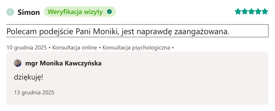 Opinia pacjenta z serwisu ZnanyLekarz.pl, 10 grudnia 2025