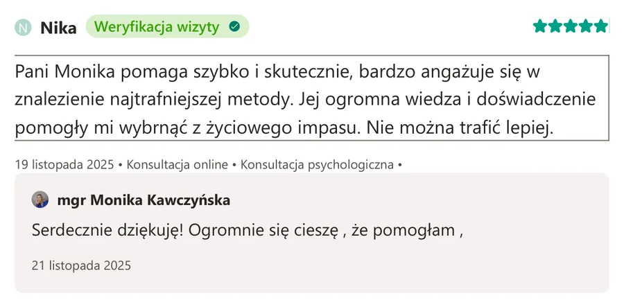 Opinia pacjenta z serwisu ZnanyLekarz.pl, 19 listopada 2025