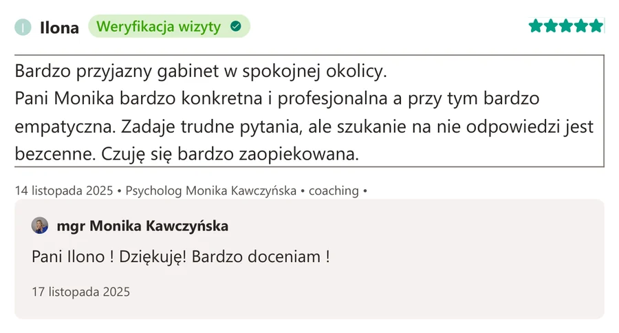 Opinia pacjenta z serwisu ZnanyLekarz.pl, 14 listopada 2025